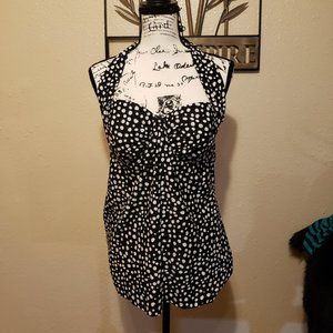 Black & White Polka Dot Swim Halter